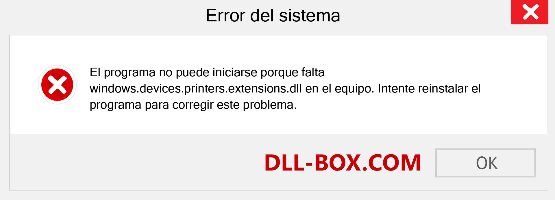 ¿Falta el archivo windows.devices.printers.extensions.dll ?. Descargar para Windows 7, 8, 10 - Corregir windows.devices.printers.extensions dll Missing Error en Windows, fotos, imágenes